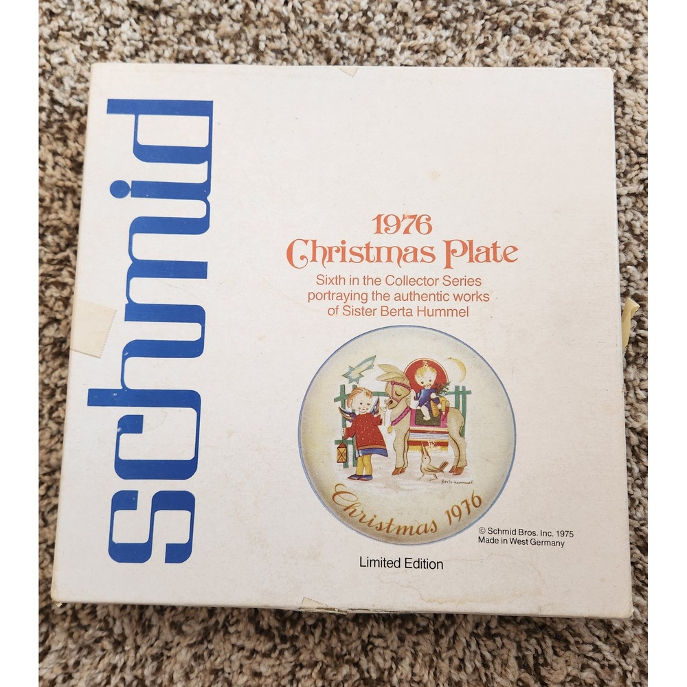 Schmid 1976 Xmas Plate Sacred Journey Limited Edition Berta Hummel‎ West Germany